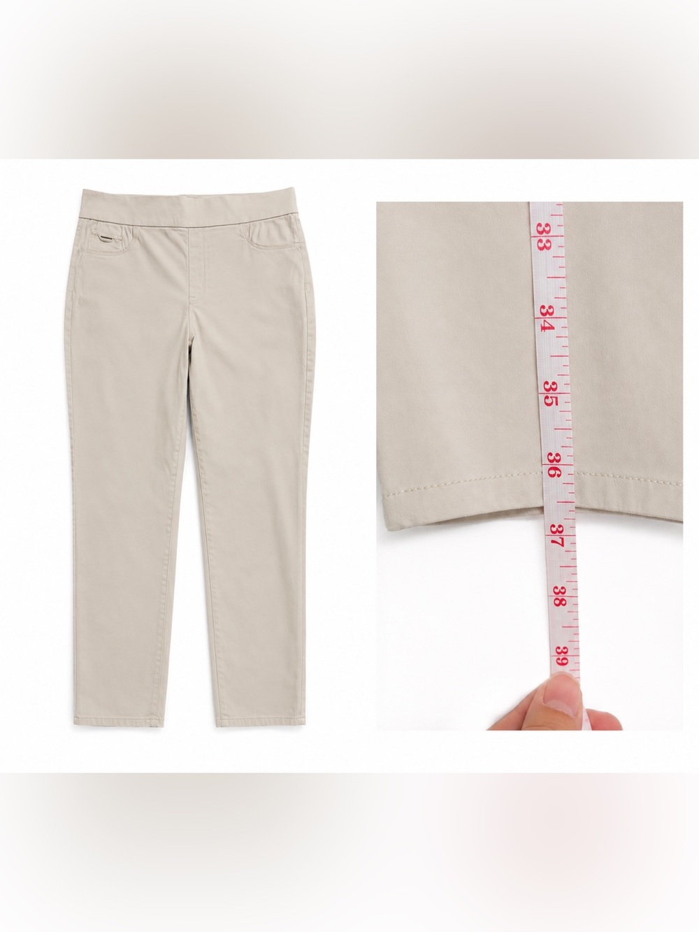 Nine West Jeans Women’s Size 16 Beige Khaki Pull-On Straight Leg Pants